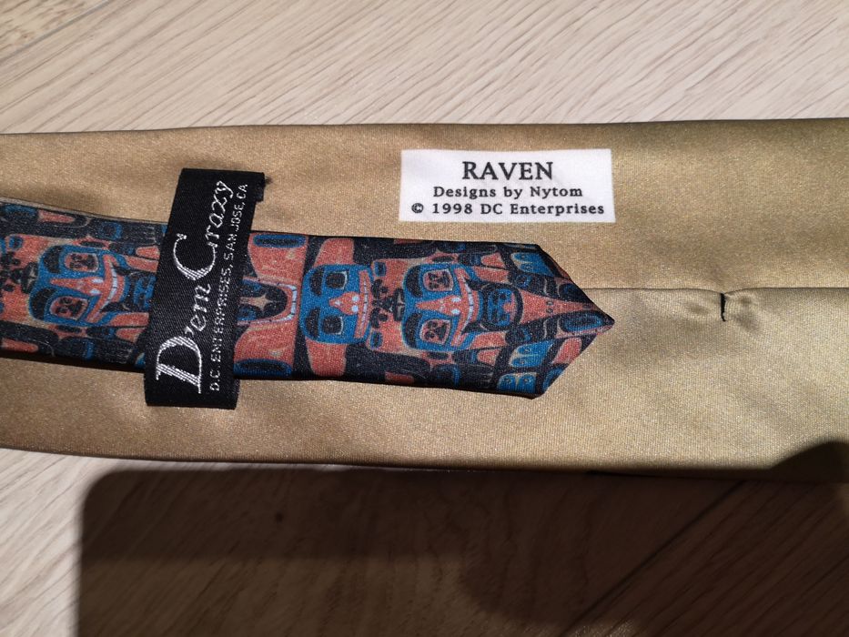 Krawat Vintage z Alaski, Raven Designs by Nytom 1998 D'em Crazy