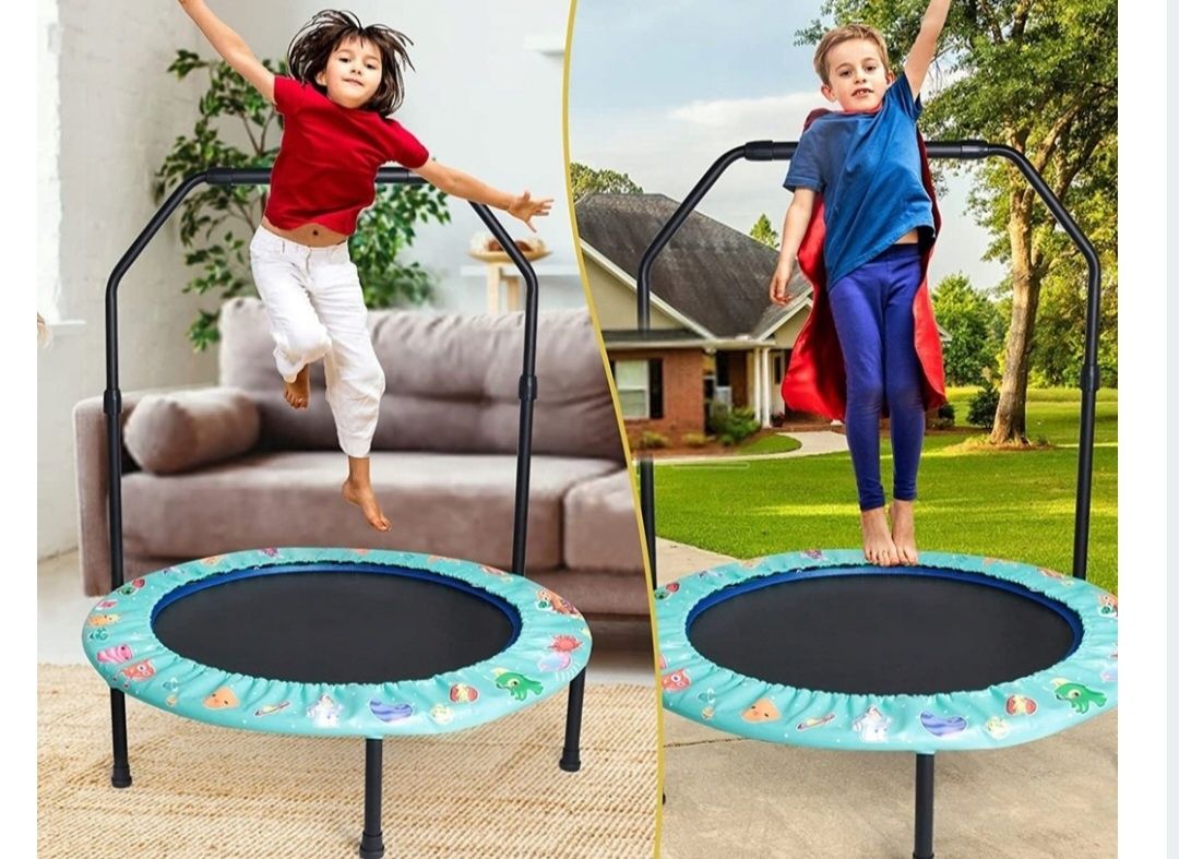 Mini trampolina dla dzieci z uchwytem LBLA 91 cm