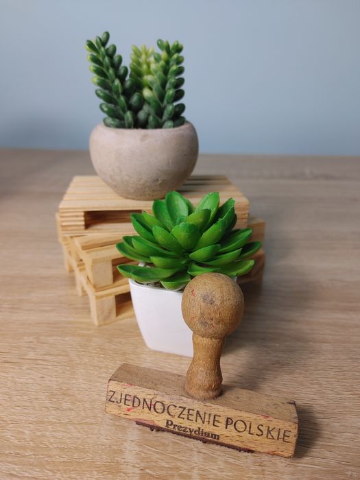 Prezydium Zjednoczenie Polskie Stara pieczątka stempel biurowy drewno