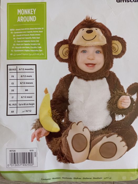 Strój małpki 6-12 miesięcy