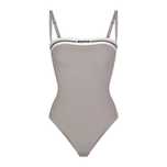 Боді Skims Fits Everybody Logo Straight Neck Bodysuit Smoke