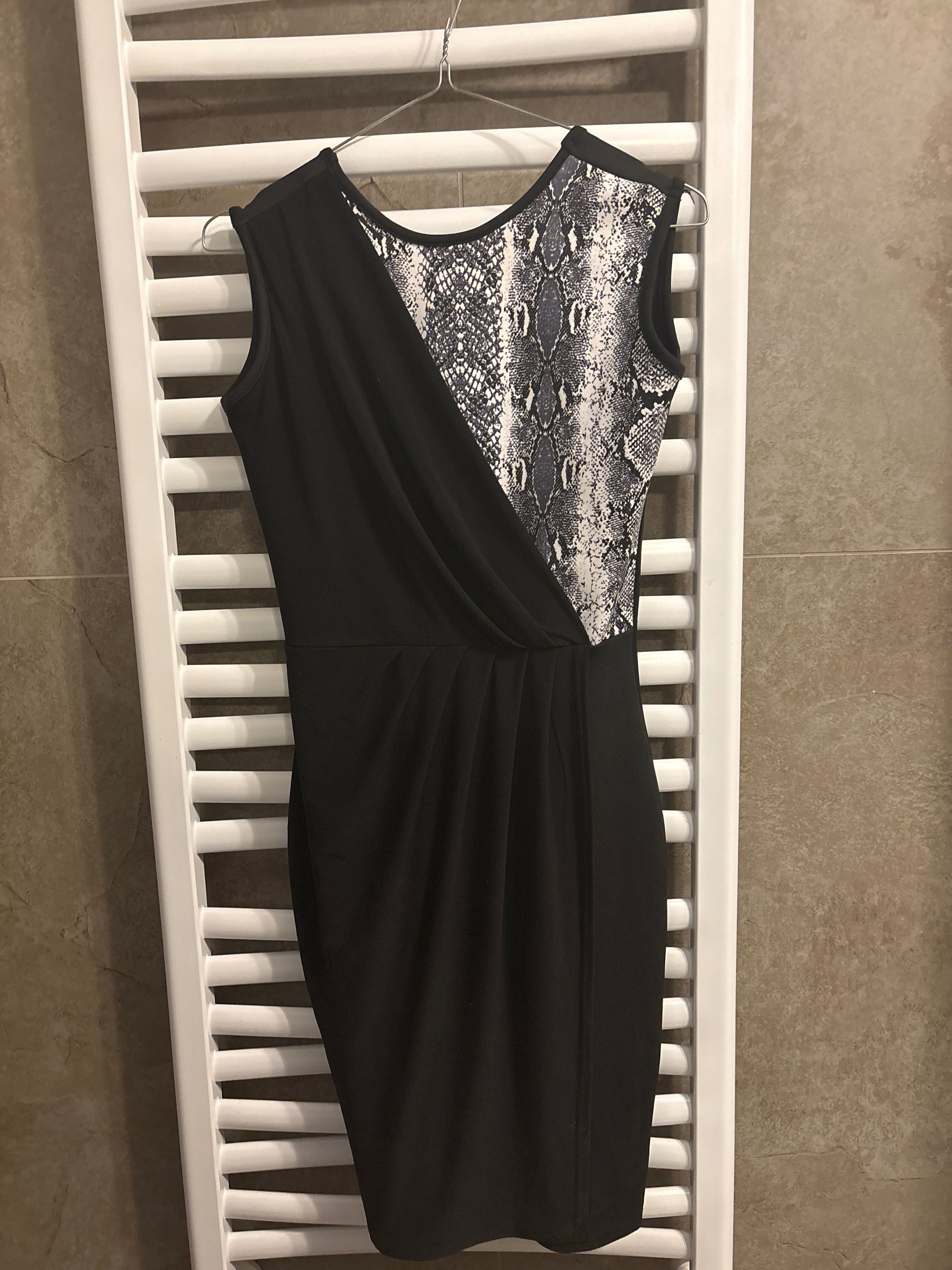 Czarna sukienka skóra węża elegancka święta, andrzejki, sylwester 38