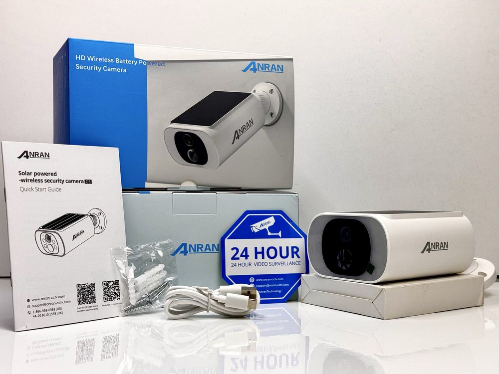 Бездротова Вулична Wi-Fi IP камера ANRAN C3 2K 3/5MP сонячною панеллю