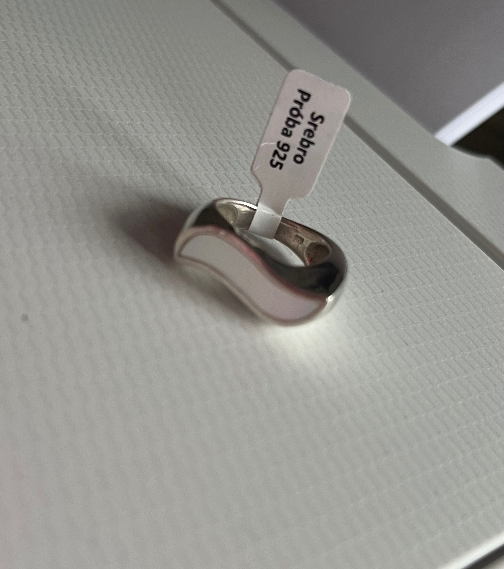 Masa perłowa pierścionek srebro 925 łezka macica nowość
