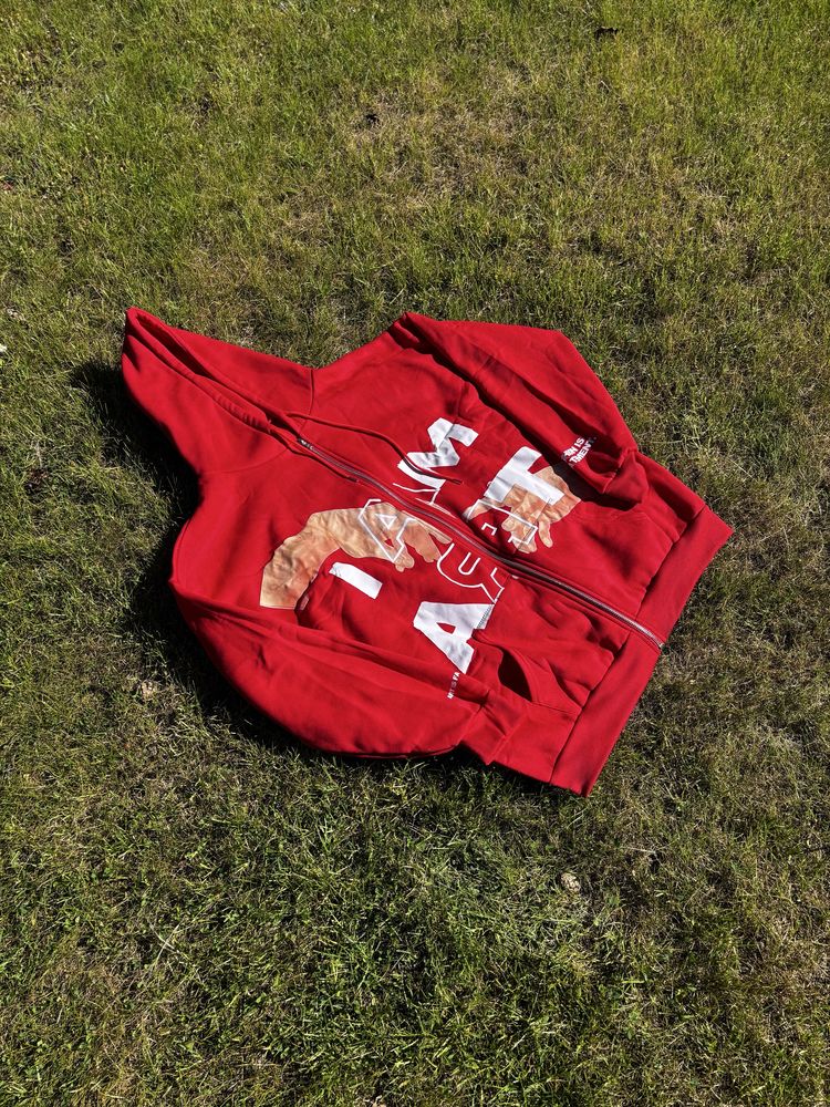 Oversize Bluza I Am Art Y2K Alt Streetwear Graficzna Czerwona L