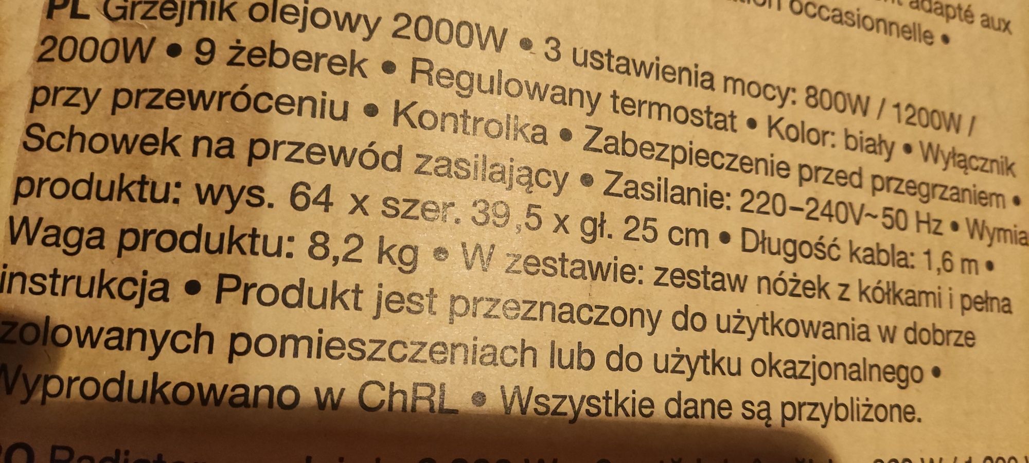 Grzejnik olejowy