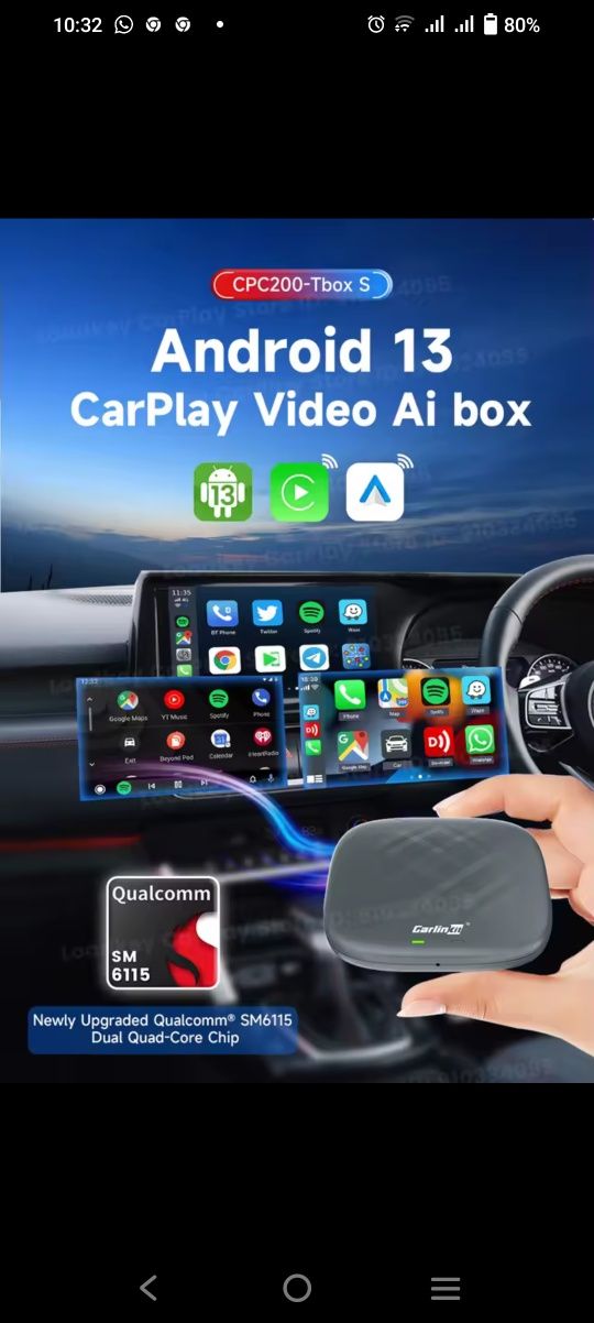Carplay carlinkit 8ram/128Gb