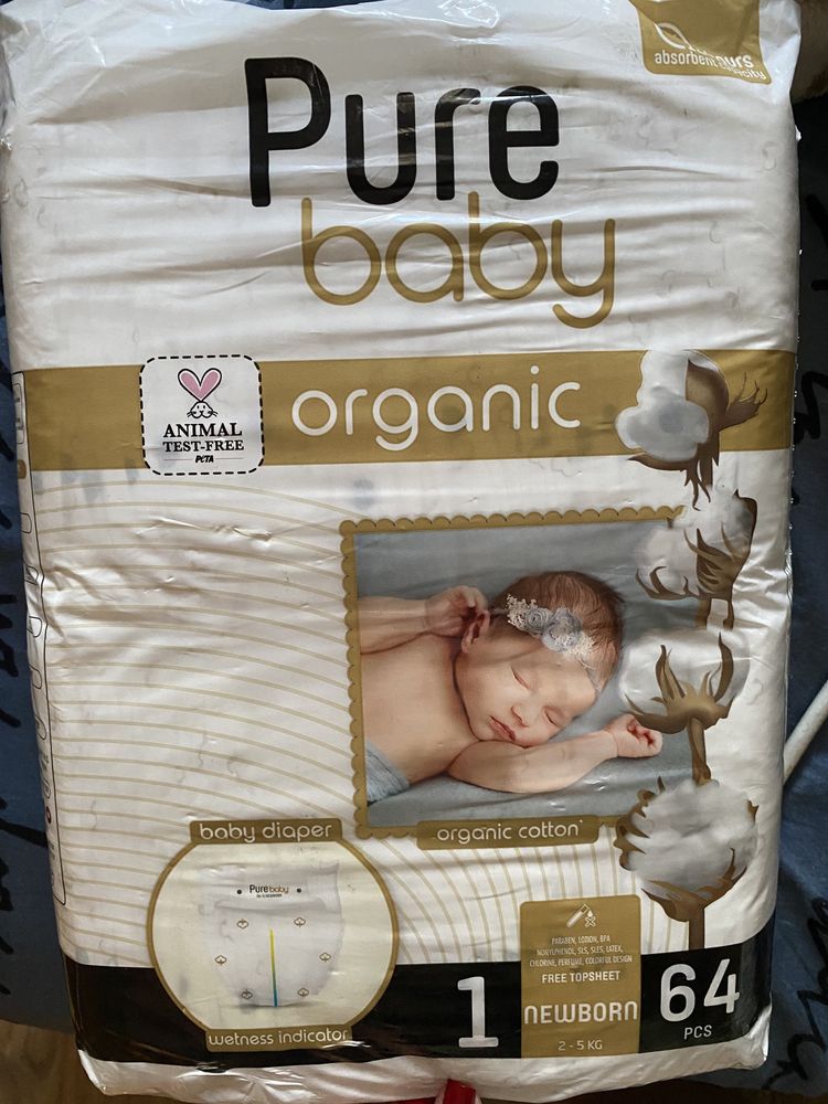 Продам памперсы 2-5 Pure baby 64 шт