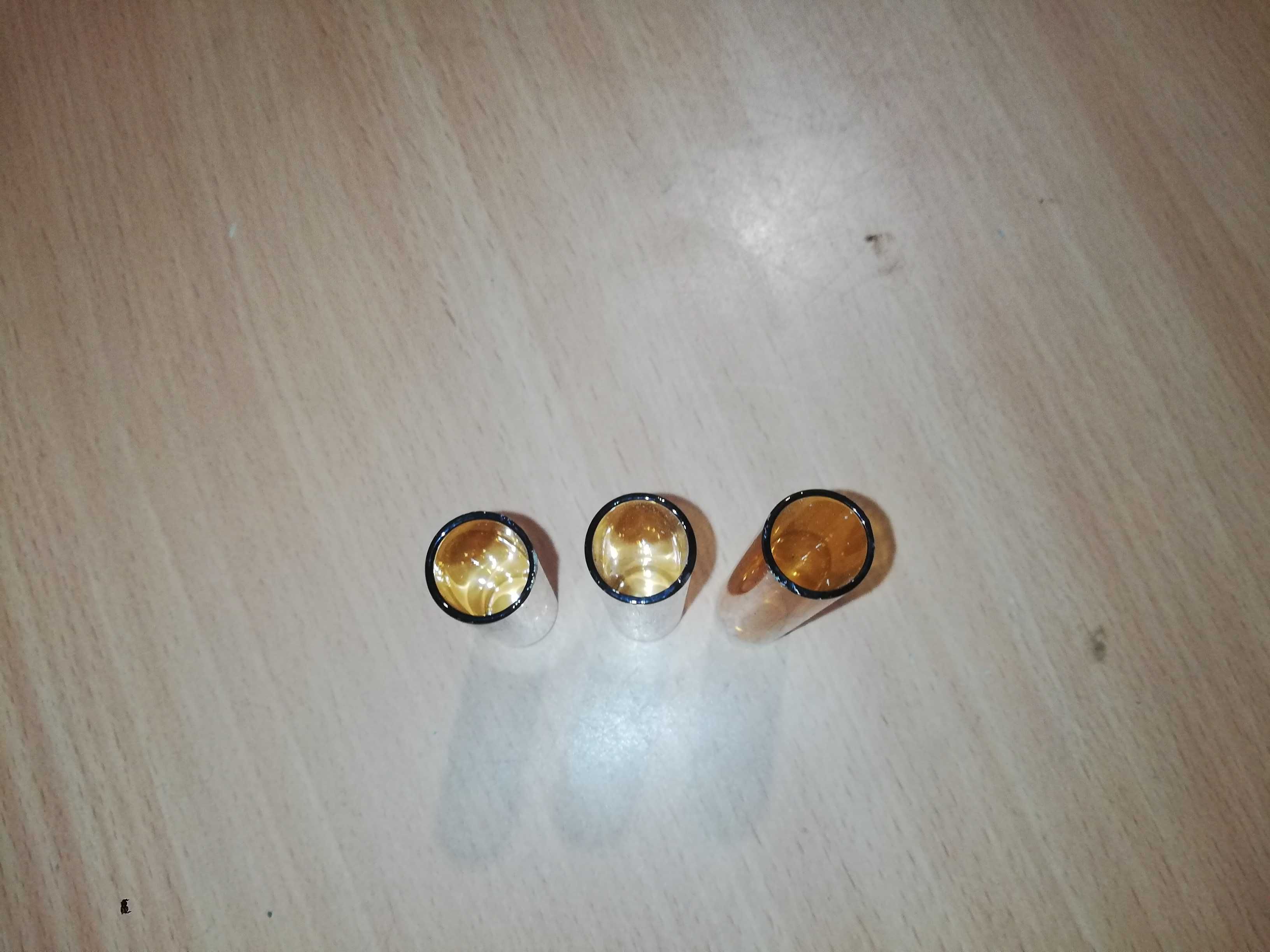Probówki szklane pomarańczowe stare szkło PRL 6 cm