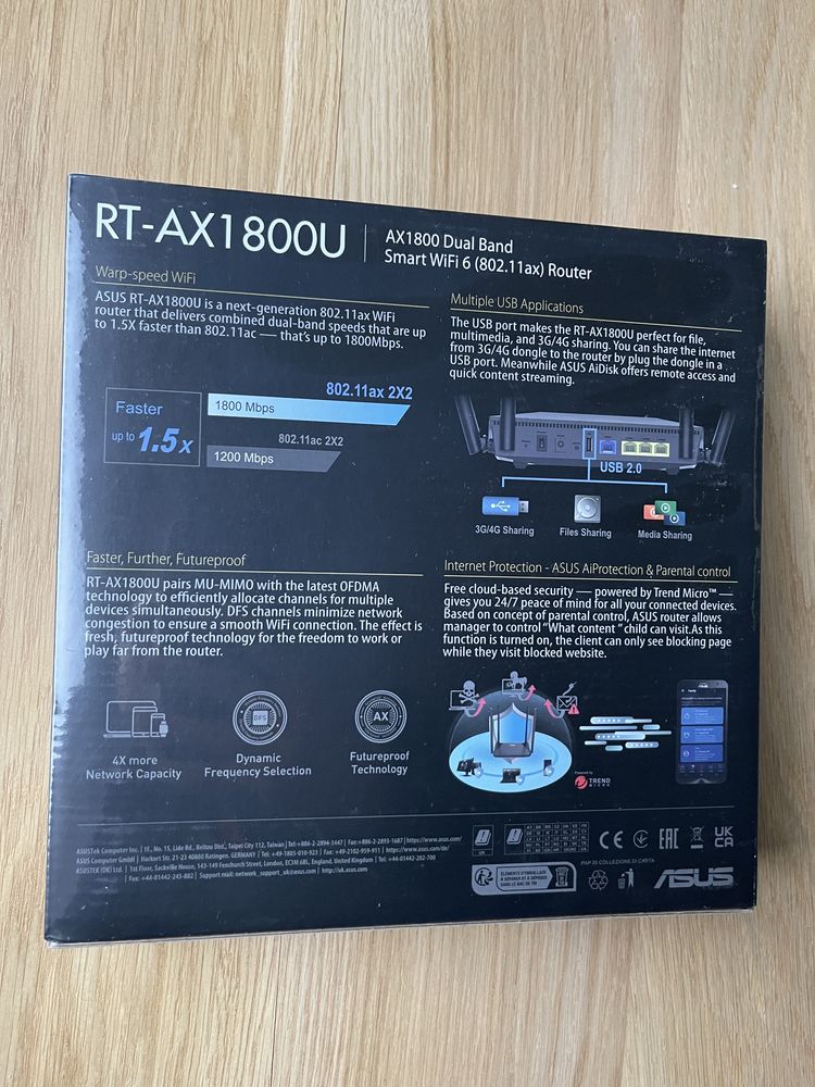 Nowy pod folią router Router Asus RT-AX1800U Czarny