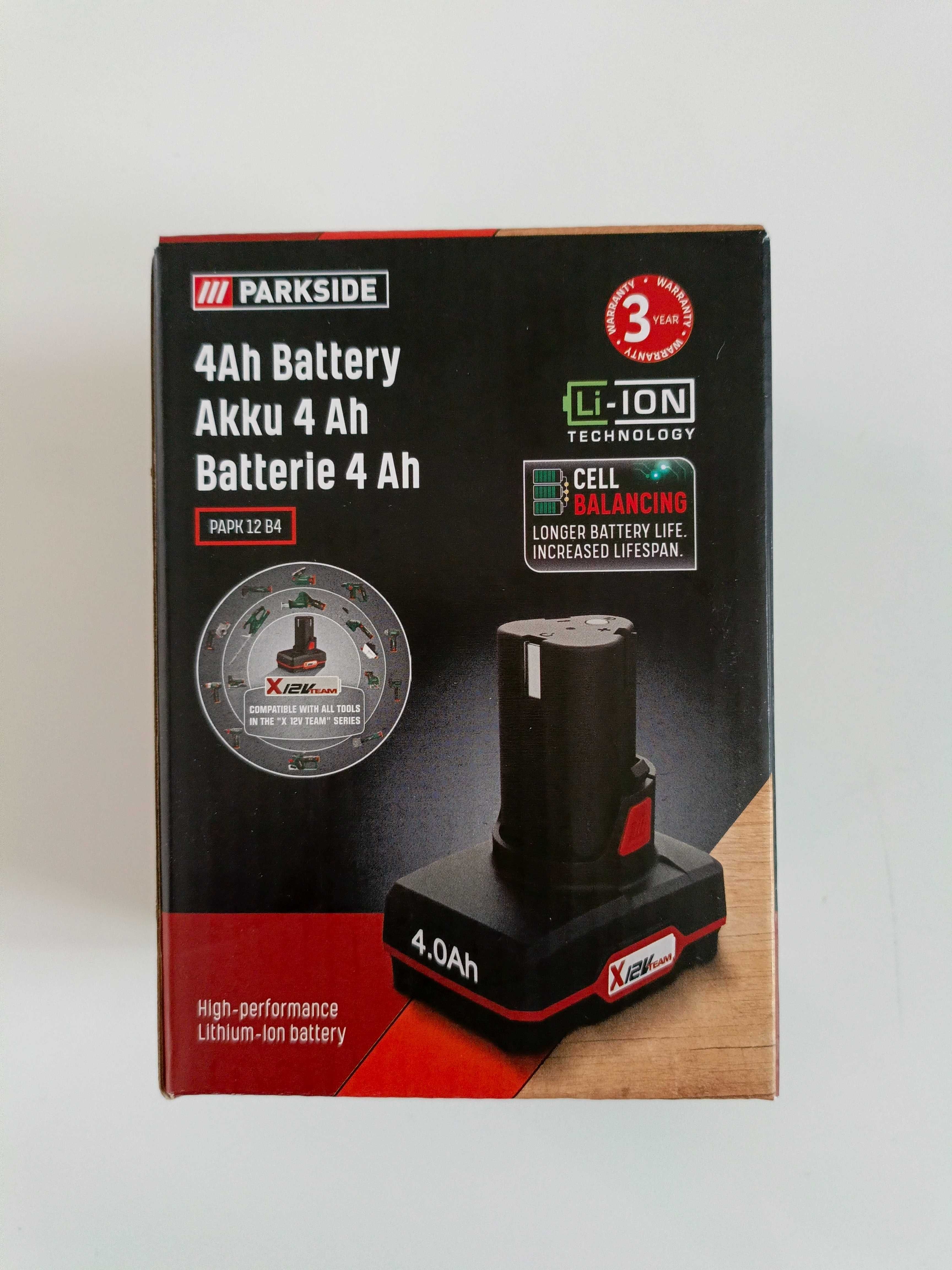 NOWY akumulator bateria 12V, PARKSIDE PAPK 12 B4 4Ah z Cell Balancing