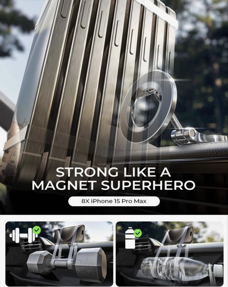 Suporte de Telemóvel Lisen 2E785 Magnético – Rotação 360º – Novo