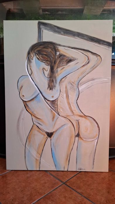 Quadro 100x70 Acrilico sobre tela nua au espelho