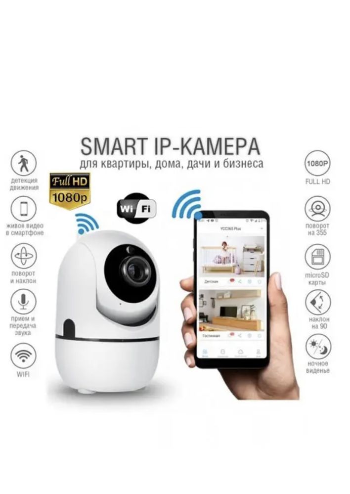 Бездротова поворотна Smart IP-камера відеоняня Y13G 2Mp Full HD 1080p