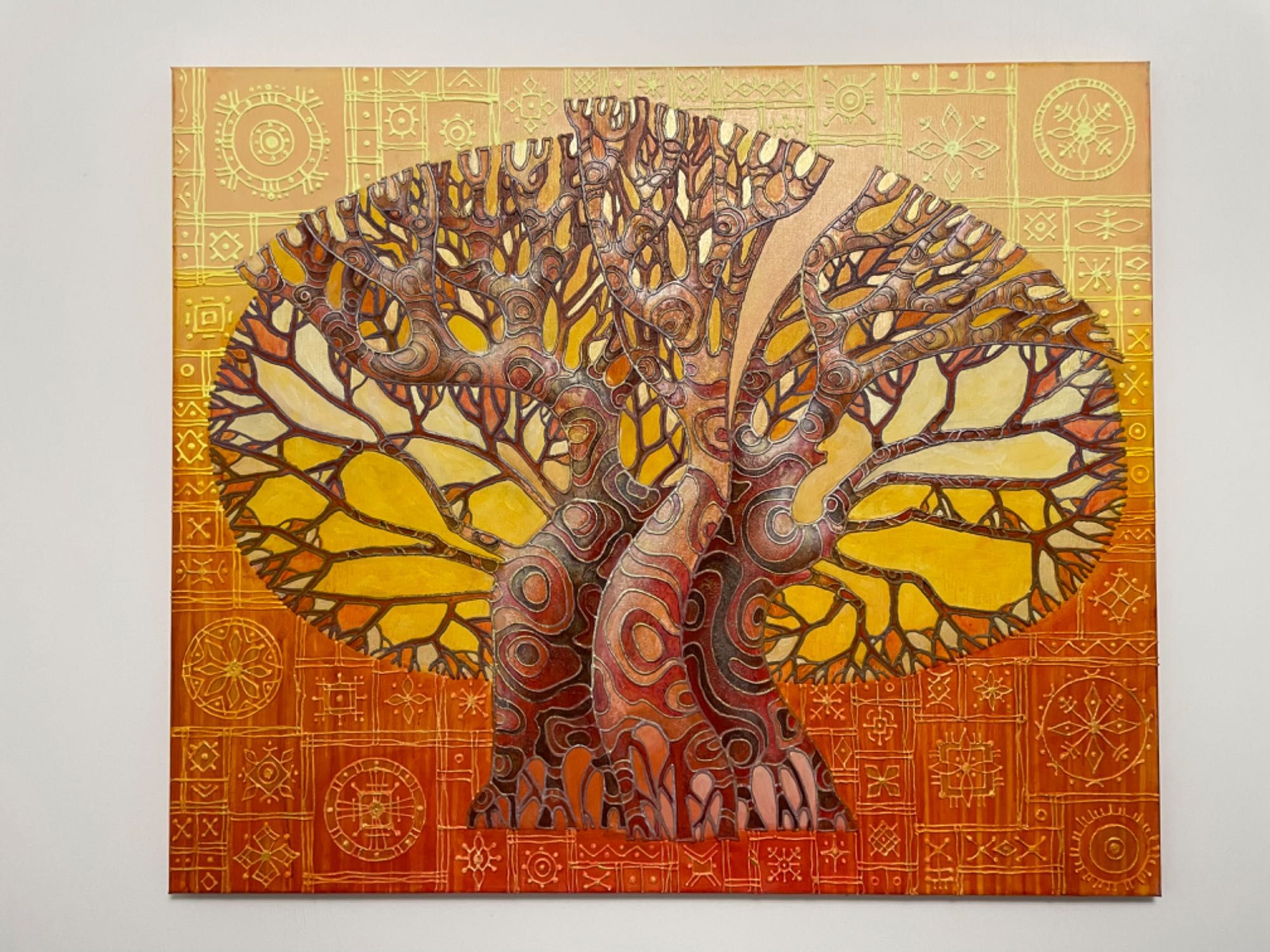 Картина декоративне дерево «Баобаб» 80х95 (полотно/акрил) Шевченко Ю.