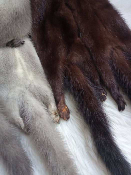 ЩГоржетка норка,комір з норки блакитний та коричневий,комір хутро