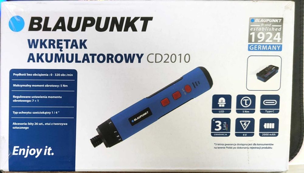 OKAZJA czyt. opis |BLAUPUNKT wkrętarka elektryczna|CD2010|GWARANCJA