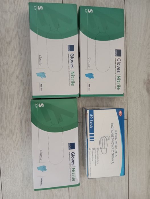 Rękawiczki nitrylowe medyczne S + gratis