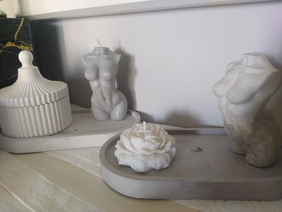 Frasco/ pote guarda jóias branco cerâmico