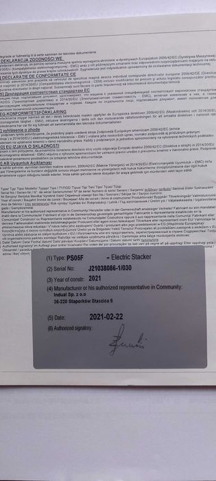 Wózek Podnośnikowy Półelektryczny seria PS05F