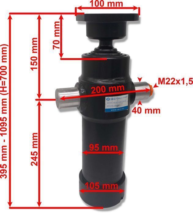 Bezprzewodowy Zestaw WYWROTU KIPRA 2,5m 700 mm 24V [7556]