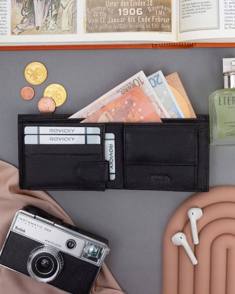mały, skórzany portfel męski z systemem rfid - 4u cavaldi