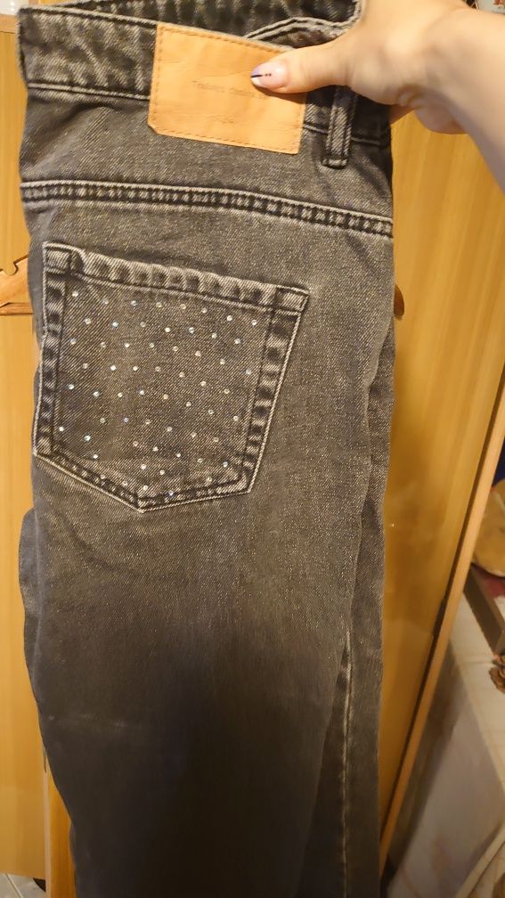 Spodnie jeansy szare Zara 36