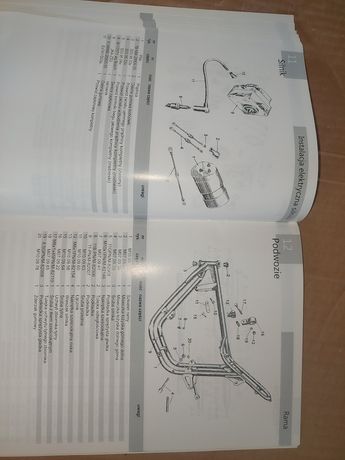 Instrukcja obsługi katalog czesci rama silnik junak m10