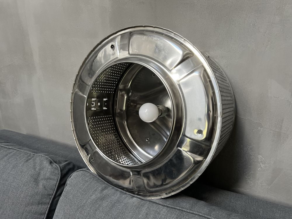 Lampa z bebna od pralki - LOFT