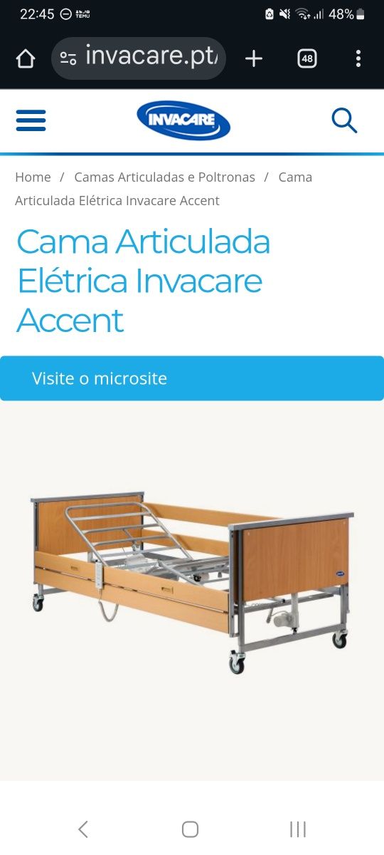 Cama articulada eléctrica invancare