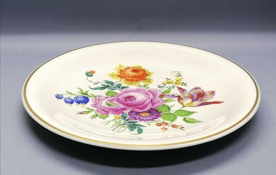 Naścienny talerz, Miśnia Meissen, współczesna porcelana