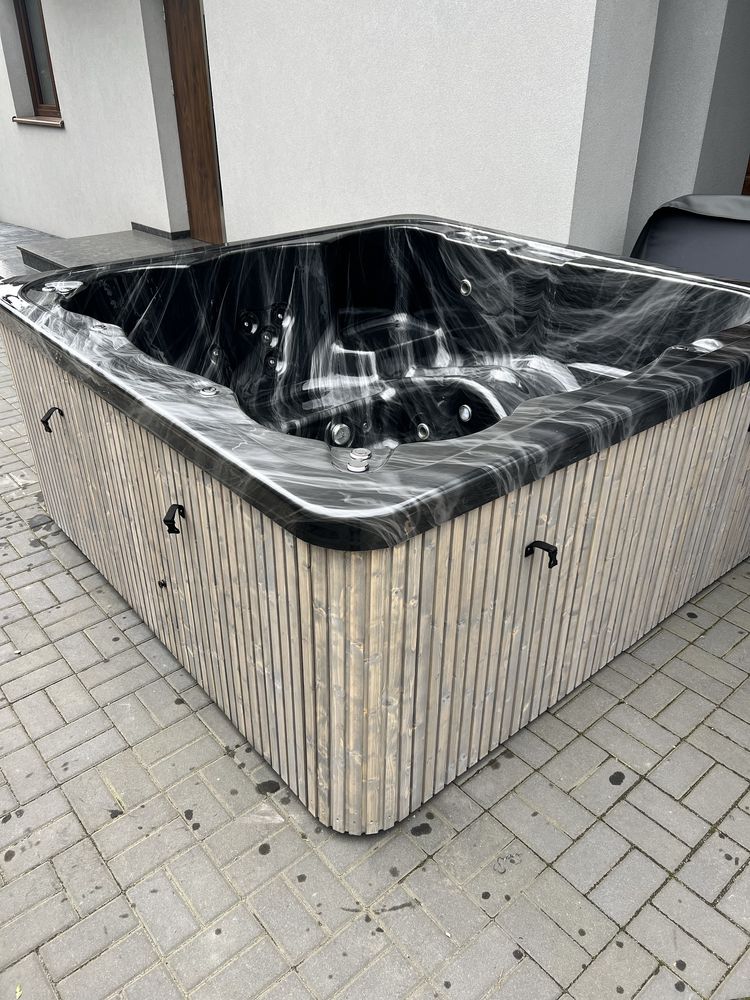 Jacuzzi dżakuzi ogrodowe balia ogrodowa DOPOSAŻONA z PIECEM dużo dysz