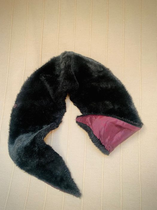 Kołnierz ze sztucznego futra z welurową podszewką