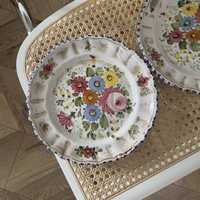 Ręcznie malowany talerz włochy vintage retro antyk ceramika