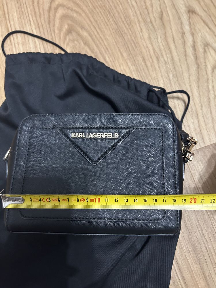 Karl Lagerfeld torebka mala czarna crossbody skora