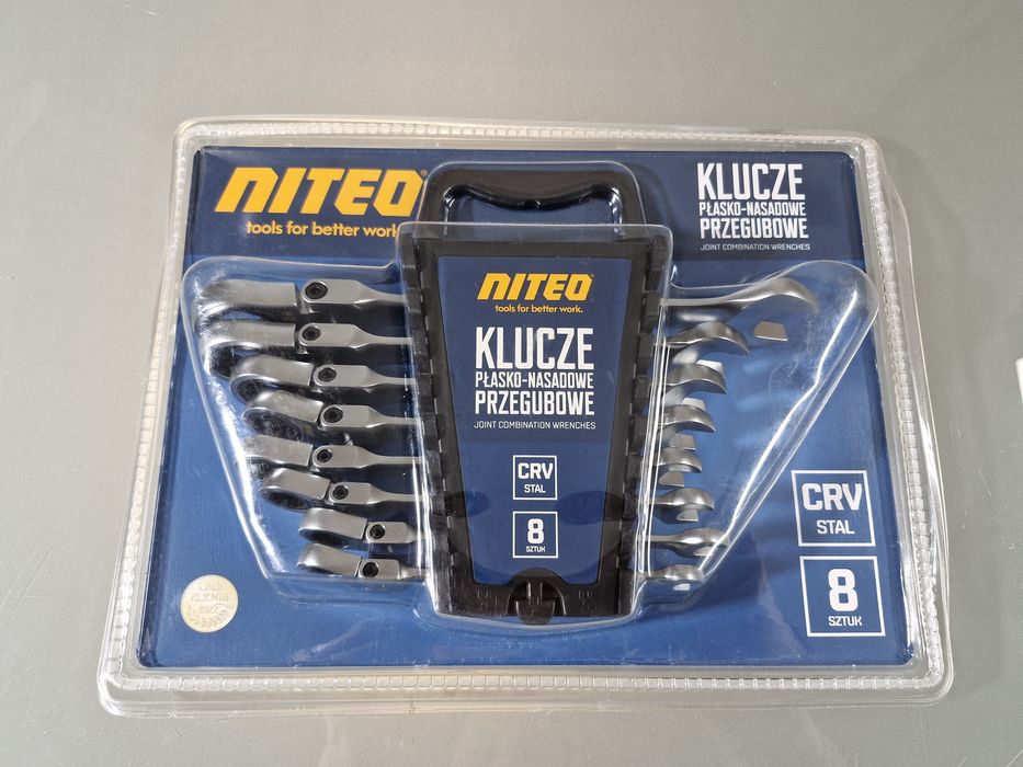 Klucze Plasko-Nasadowe Przegubowe Niteo 8 szt. CRV