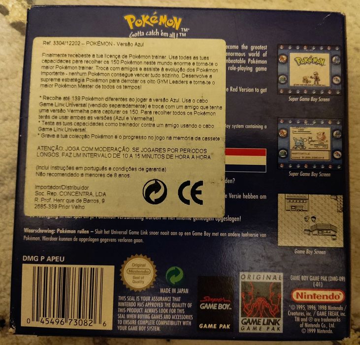 Pokémon Blue/Azul (Caixa e Manual)