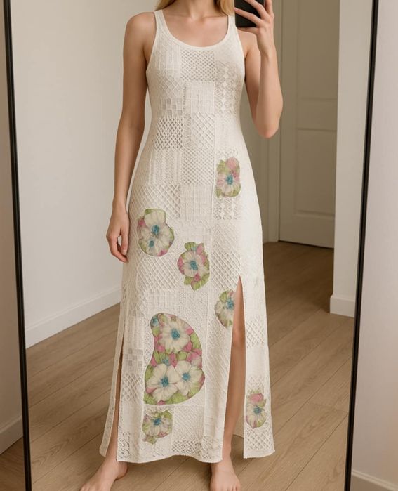 1+1 gratis, długa sukienka w stylu Boho, xs