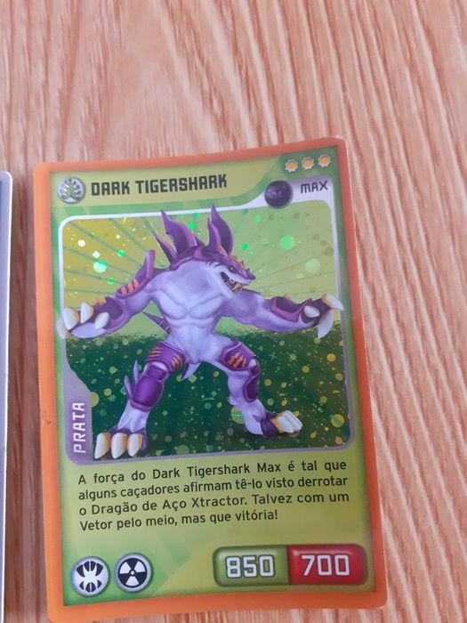 6 Cartas Invizimals PRATA “Dark” – Raras (Tigershark Max, Flameclaw, O