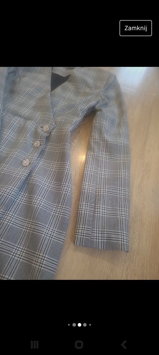 Nowa sukienka w kratkę zara xs, marynarka