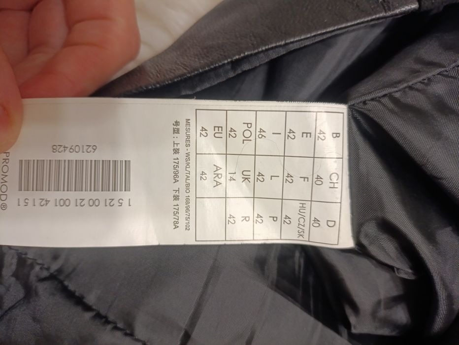 Spódnica czarna zamszowa skórzana barania kozia XL promod