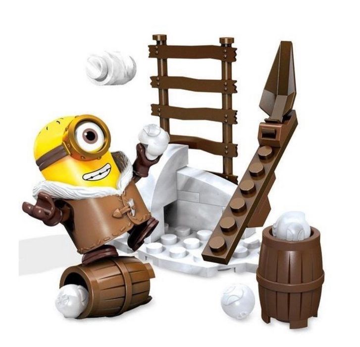 MEGA BLOKS MINIONKI figurka i klocki Bitwa na śnieżki + gratis