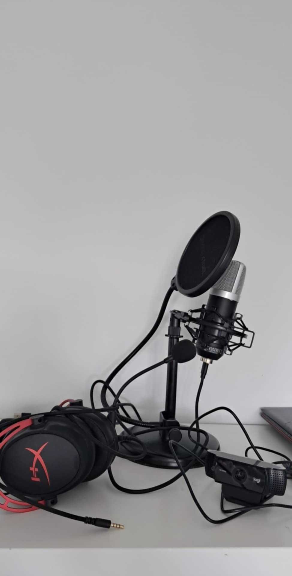 kamerka Logitech C922 + mikrofon Trust GXT 252 + słuchawki HyperX Clou