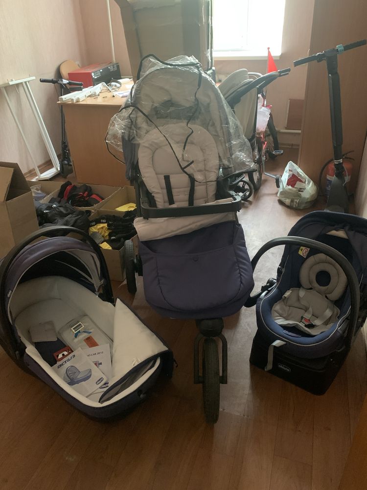 Коляска Chicco trio active 3 в 1 + прогулянкова Hauck в подарунок!