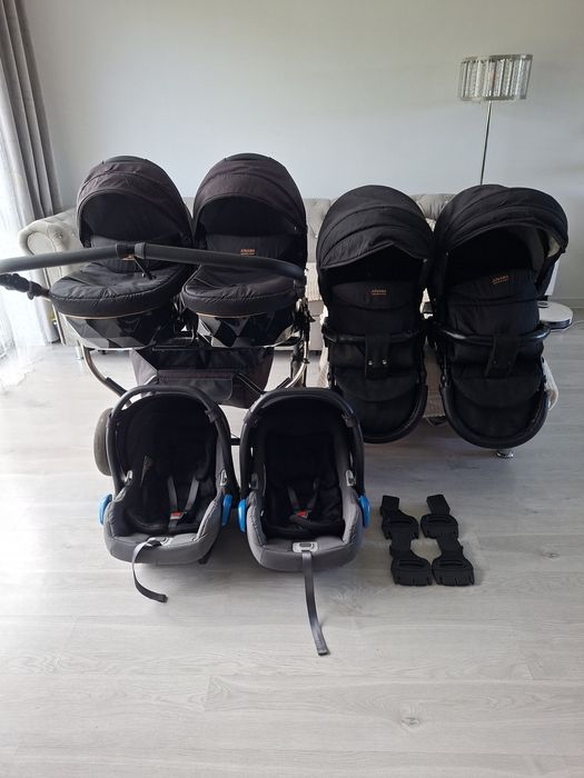 Wozek 3w1 4w1 Junama diamond duo dla bliźniakow blizniaczy podwojny