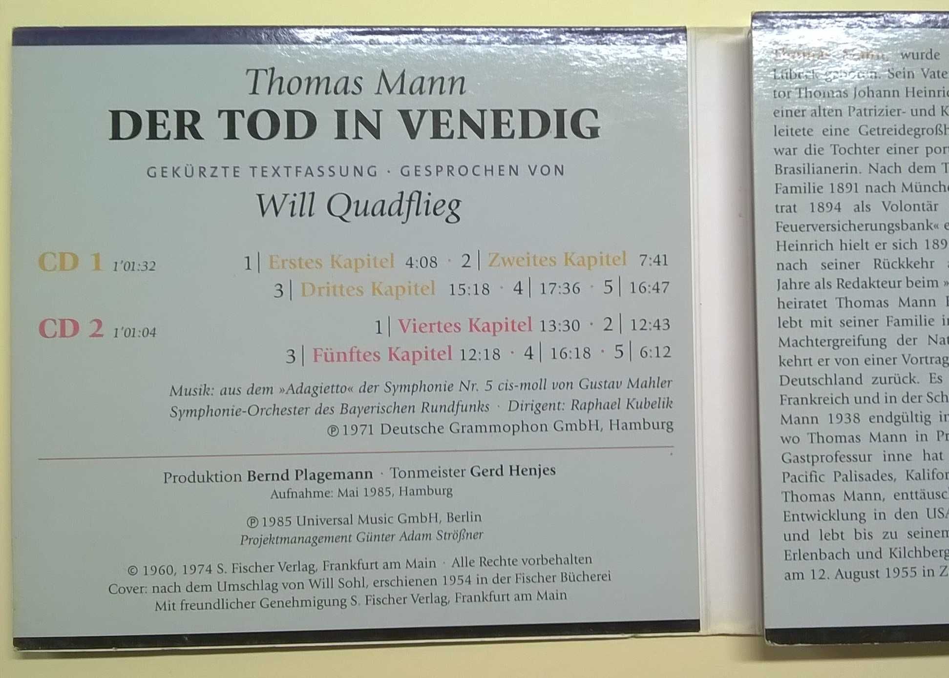 Thomas Mann – Der Tod in Venedig – audiobook – 2CD