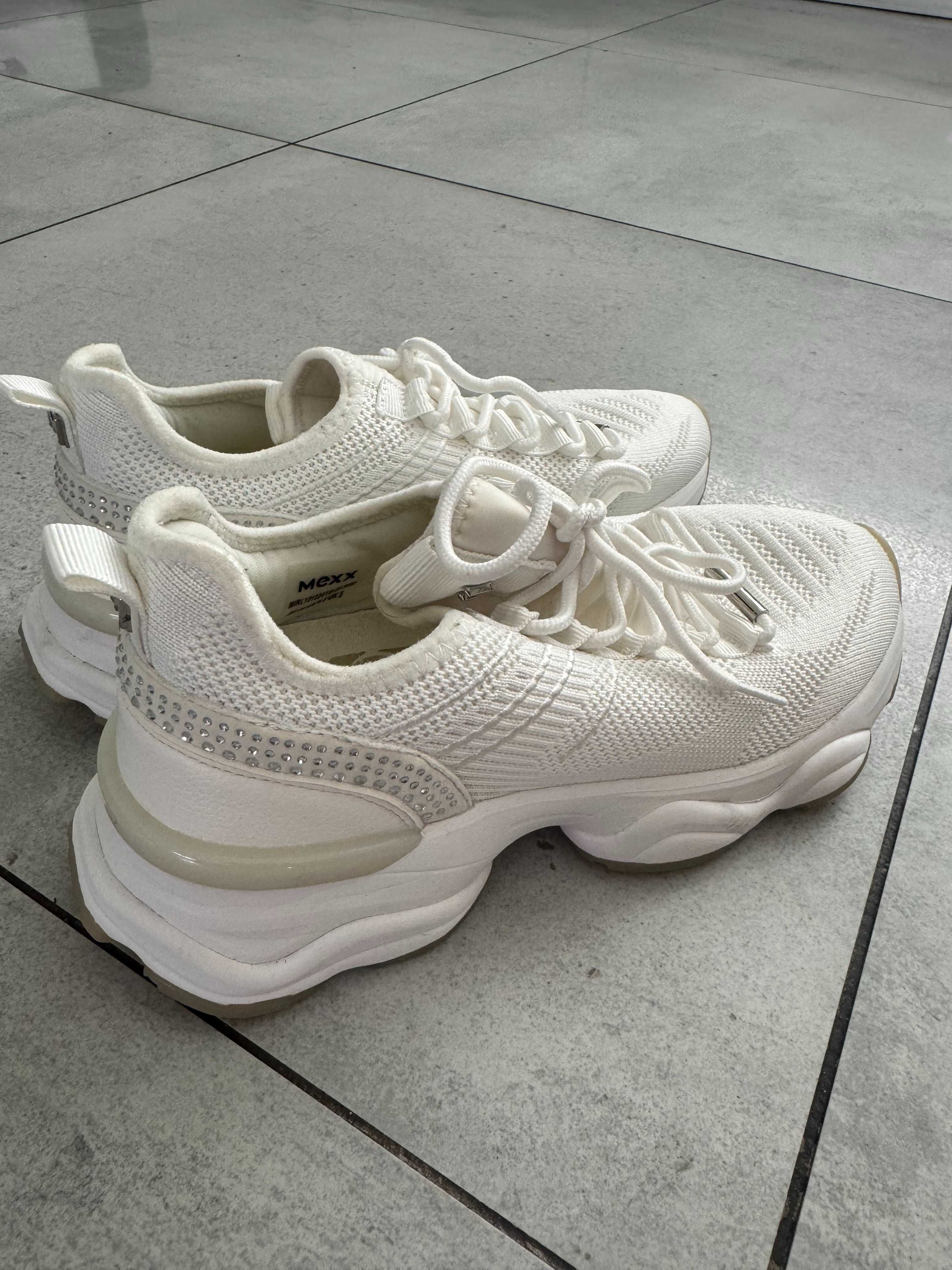 Sneakersy adidasy Mexx roz. 38 w kolorze bieli z cyrkoniami CCC