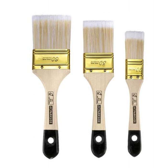 PARKSIDE pędzle malarskie zestaw 3 pędzli do akrylu akryli 50/60/30mm