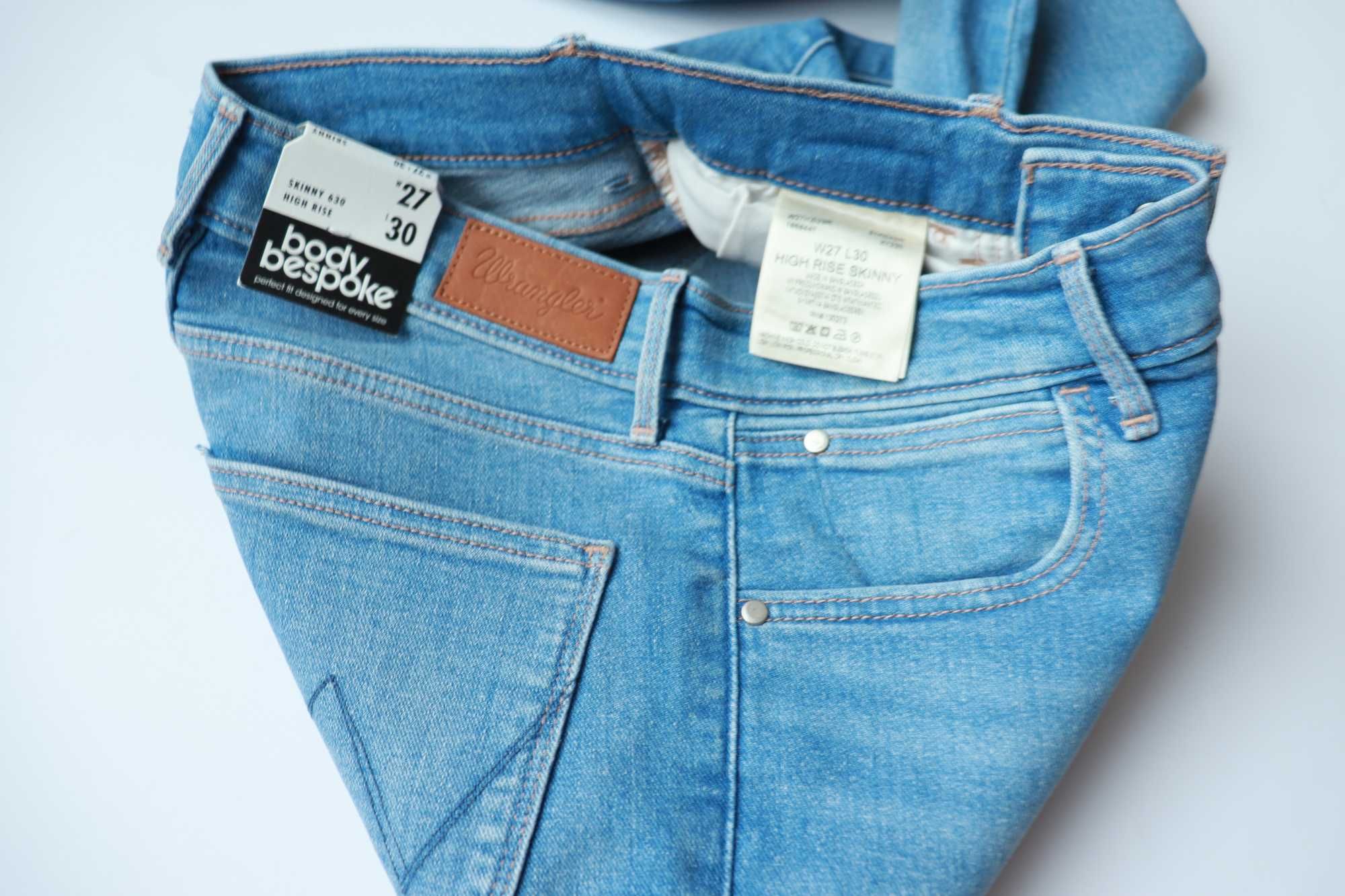 WRANGLER HIGH RISE SKINNY 630 W27 L30 damskie spodnie jeansy nowe