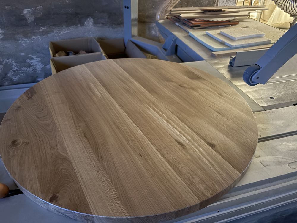 Blat  dębowy okrągły fi 100cm 4cm gr